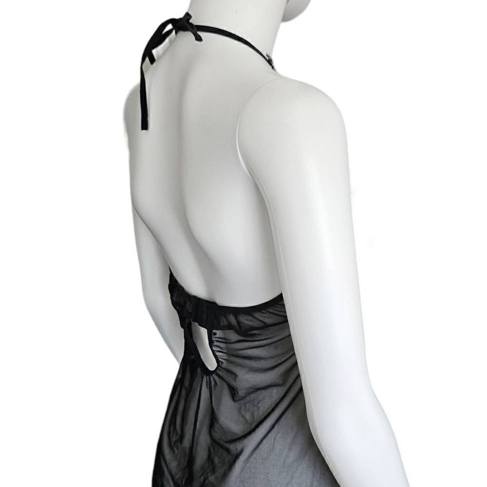 dark coquette mesh halter slip dress - Picture 5 of 5